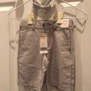 Seersucker shorts with matching bow tie